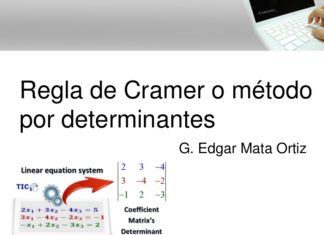 Sistema de dos ecuaciones lineales método de Cramer o determinantes