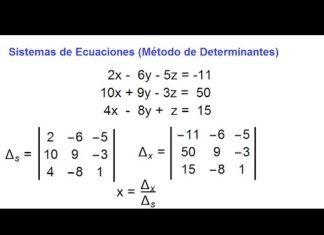 Sistema de tres ecuaciones lineales método determinantes o Cramer