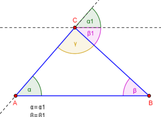 Ángulo interno y externo de un triángulo