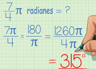 Convertir ángulos de radianes a grados
